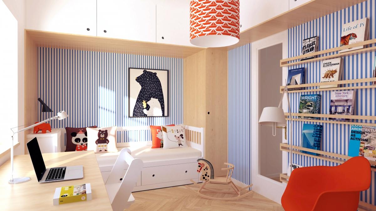 colourful children´s room in nautical style Prague
